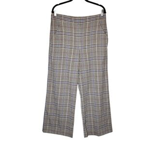 Veronica Beard Brixton Plaid Cropped Wide Leg Pants Size 12